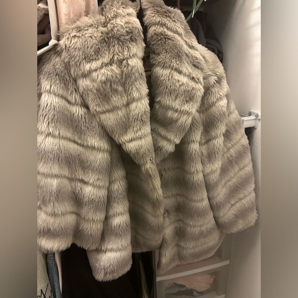 Juicy Couture Grey Faux Fur Coat
